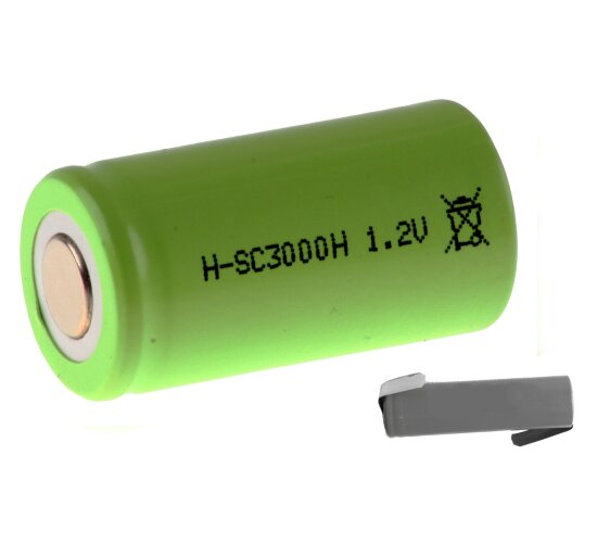 Mexcel Akku Sub-C 1,2V / 3000mAh NS3000SCHT Hochtemperatur NiMh Lötfahne Z