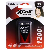XCell Lithium 9V-Block 1200 mAh Rauchmelder