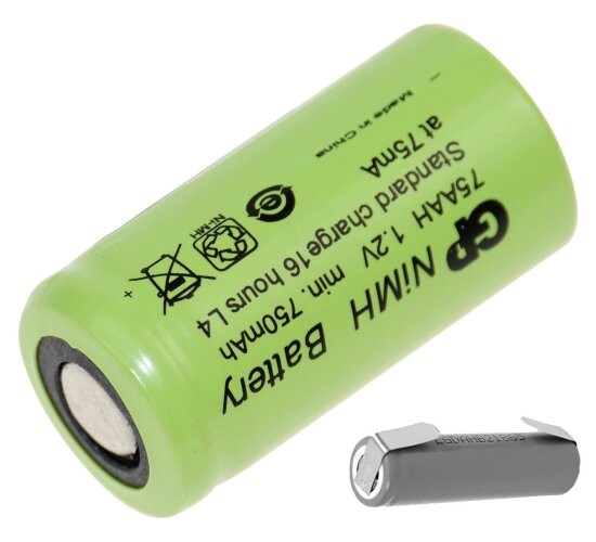 GP Akku 2/3 AA 1,2V / 750mAh GP75AAH NiMh Lötfahne U