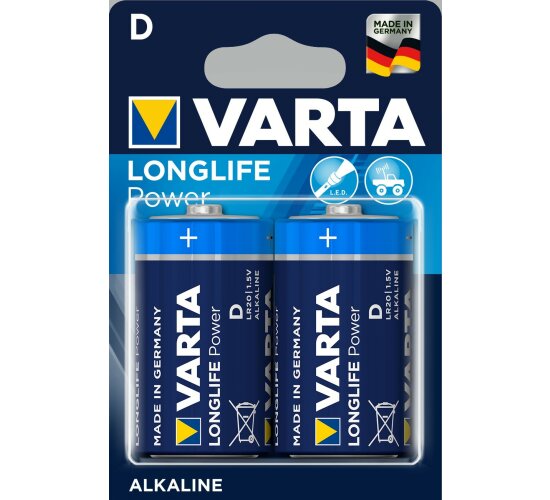 Varta Longlife Power Alkaline 9V Batterie 2er Blister 4922