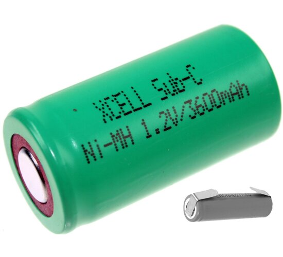 XCell Akku Sub-C 1,2V / 3600mAh NiMh X3600SCR Hochstrom Lötfahne U