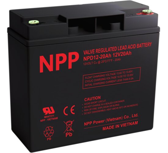 NPP Blei-Akku NPD12-20 12V / 20Ah zyklenfest M5 Innengewinde