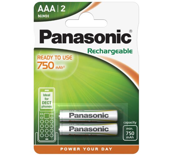 Panasonic Ready to Use Micro AAA HHR-4MVE/2BD 2er Blister