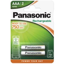 Panasonic Ready to Use Micro AAA HHR-4MVE/2BD 2er Blister
