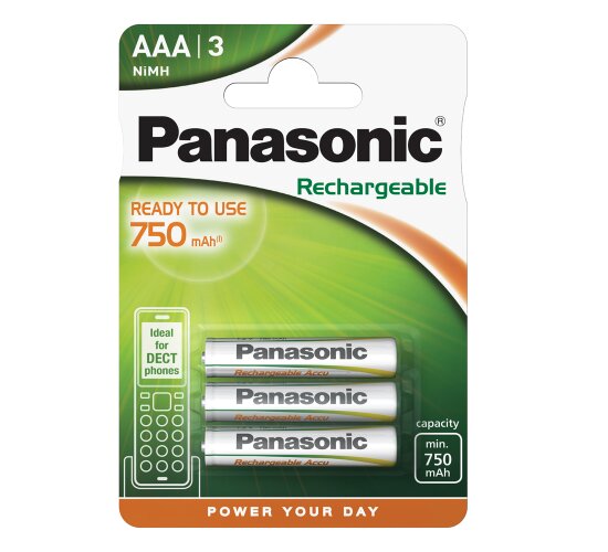 Panasonic Ready to Use Micro AAA HHR-4MVE/2BD 3er Blister