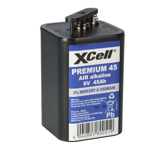 Xcell 4R25 Blockbatterie mit 6 V - 45 Ah Baustellenleuchte , Beleuchtung usw.
