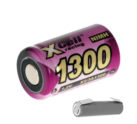 XCell Akku 2/3 A 1,2V / 1300mAh NiMh Hochstrom Lötfahne U