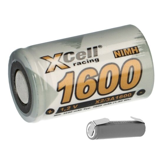 XCell Akku 2/3 A 1,2V / 1600mAh NiMh Hochstrom Lötfahne Z