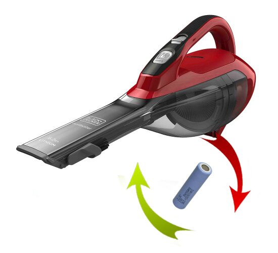 Akkutausch für BLACK+DECKER Akkusauger Dustbuster DVA315J 10,8 V mit 2.0 ah