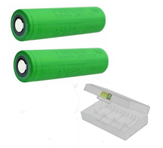 2 x Sony Akku 3,6 V US18650-VTC6   - Li-Ion 3100 mAh 30A mit Transportbox