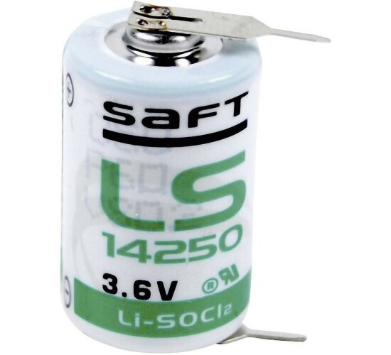 Saft Batterie LS14250 1/2 AA Lithium-Thionylchlorid 3,6 V mit Print Pin 1 +/-