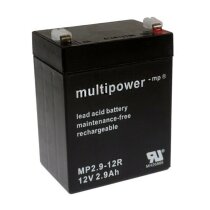 Multipower Blei-Akku MP2,9-12R Pb 12V / 2,9Ah Faston 4,8,...