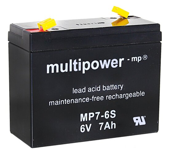 Multipower Blei-Akku MP7-6S Pb 6V / 7Ah Faston 4,8