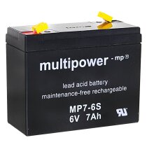 Multipower Blei-Akku MP7-6S Pb 6V / 7Ah Faston 4,8