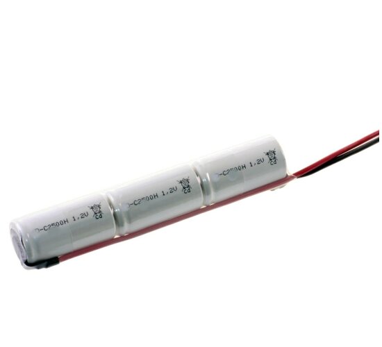 Mexcel Akkupack 3,6V 2500mAh  C Hochtemperatur Säule  mt Silikonkabel 20 cm Akku NiCd