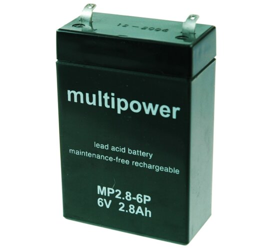 Multipower Blei-Akku MP2,8-6P Pb 6V / 2,8Ah Faston 4,8