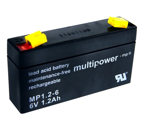 Multipower Blei-Akku MP1,2-6 Pb 6V / 1,2Ah Faston 4,8