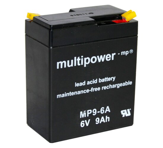 Multipower Blei-Akku MP9-6A Pb 6V / 9Ah Faston 4,8