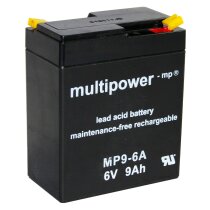 Multipower Blei-Akku MP9-6A Pb 6V / 9Ah Faston 4,8