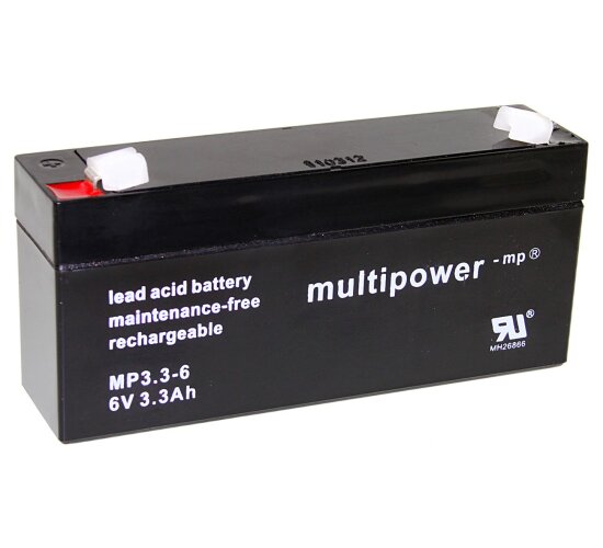 Multipower Blei-Akku MP3,3-6 Pb 6V / 3,3Ah Faston 4,8