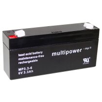 Multipower Blei-Akku MP3,3-6 Pb 6V / 3,3Ah Faston 4,8