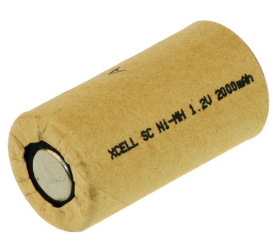 XCell Akku Sub-C 1,2V / 2000mAh X2000SCR NiMh PP Hochstrom