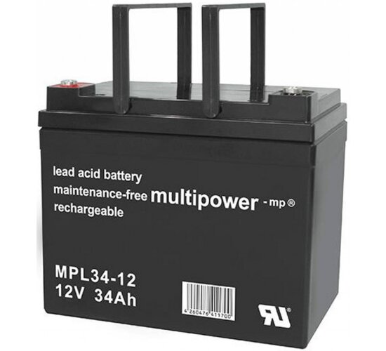 Multipower Blei-Akku MPL34-12 Pb 12V / 34Ah 10-Jahresbatterie