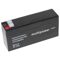 Multipower Blei-Akku MP3-8 Pb 8V / 3Ah Faston 4,8