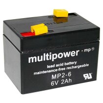 Multipower Blei-Akku MP2-6 b 6V / 2Ah Faston 4,8