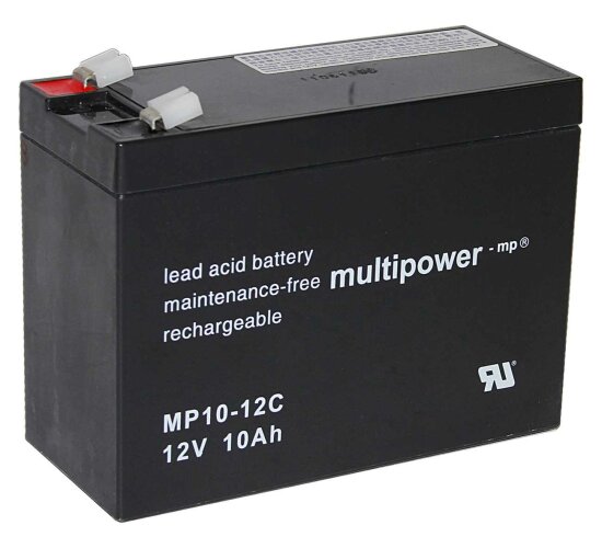 Multipower Blei-Akku MP10-12C Pb 12V / 10Ah Zyklenfest, Faston 6,3