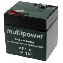 Multipower Blei-Akku MP1-6 Pb 6V / 1Ah Faston 4,8