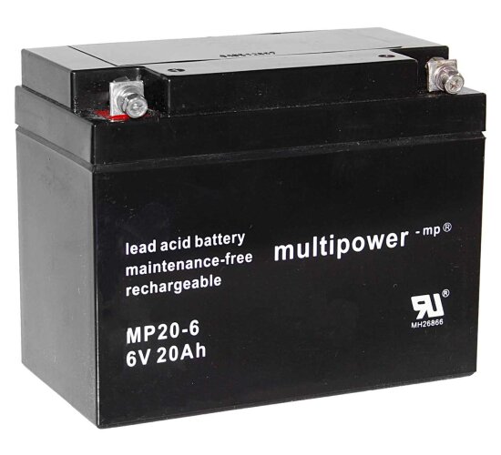 Multipower Blei-Akku MP20-6 Pb 6V / 20Ah M5 Schraubanschluss