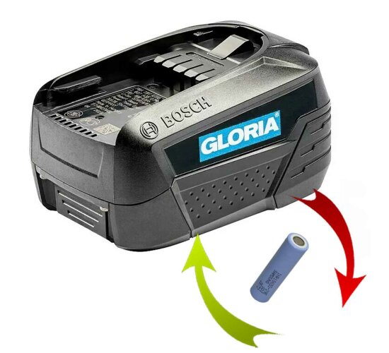 Reparatur Zellentausch für Gloria ( Bosch ) Akku mit 4,0 Ah 18V