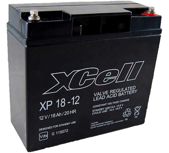 XCell Bleiakku XP18-12 Pb 12V / 18Ah VdS-Nr. G115072, M5 Innengew.