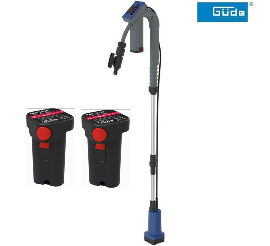 Güde Akku Regenfasspumpe 12V RFP 12-201-04 Gartenpumpe  2 Akkus und Ladegerät