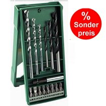 Bosch Mini-X-Line Mixed-Set, 15-tlg., 3 Stein-, 3 Holzbohrer, 8 Schrauberbits