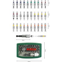 Bosch 32tlg. Schrauberbit-Set (PH-, PZ-, Hex-, T-, TH-, S-Bit, Zubehör Bohrschrauber und Schraubendreher) mit Gürtelclip
