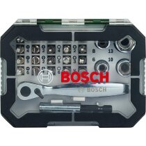 Bosch Schrauberbit- und Ratschen-Set 26tlg - 2607017322 Steckschlüssel Bithalter