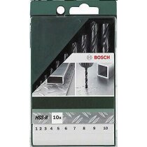 Bosch Metallbohrer-Set 10-tl. HSS-R DIN 338 Stahlbohrer...