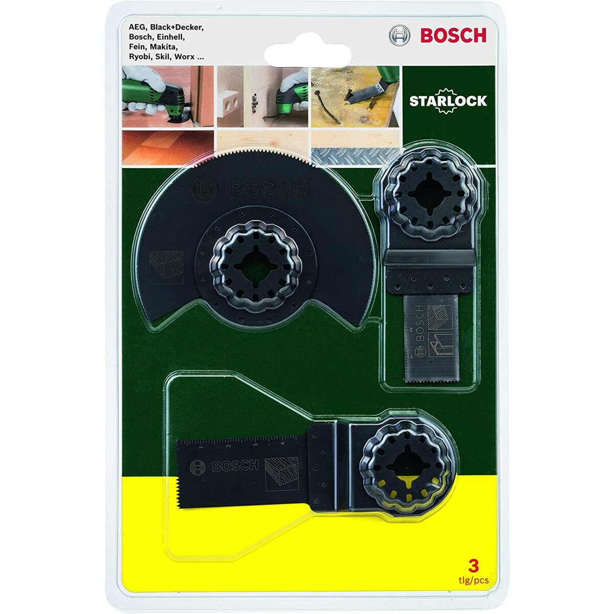 Bosch 3tlg. Starter-Set (Holz für Multifunktionswerkzeuge Starlock),