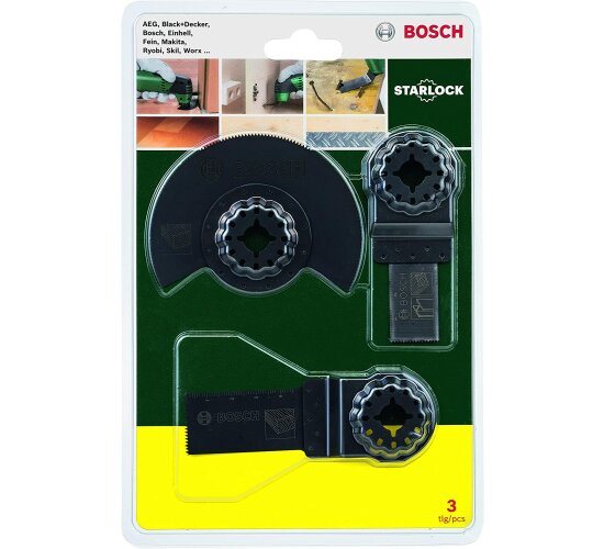 Bosch  3tlg. Starter-Set (Holz für Multifunktionswerkzeuge Starlock)
