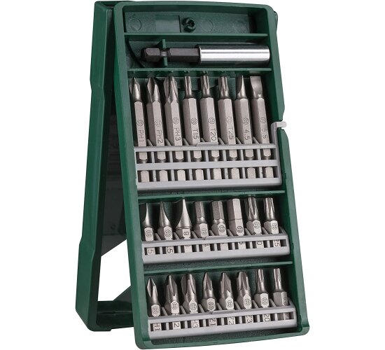 Bosch 25tlg. Mini-X-Line Schrauberbit-Set (PH-, PZ-, Hex-, T-, S-Bit, Zubehör Bohrschrauber und Schraubendreher)