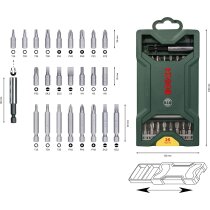 Bosch 25tlg. Mini-X-Line Schrauberbit-Set (PH-, PZ-, Hex-, T-, S-Bit, Zubehör Bohrschrauber und Schraubendreher)