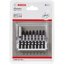 Bosch Professional 8tlg. Schrauber Bit Set (Impact Control, T/PZ/PH Bits, Länge 25 mm, Pick and Click, Zubehör Schlagschrauber Bohrschrauber)