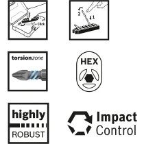 Bosch Professional 8tlg. Doppelschrauber Bit Set Torx (Impact Control, 8 x T15-T30 Bits - Länge: 65mm, Pick and Click, Zubehör Schlagschrauber Bohrschrauber)