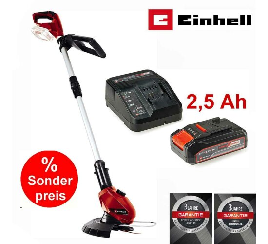 Einhell Akku-Rasentrimmer Power X-Change GE-CT 18 Li  18V, dreh- und neigbarer Motorkopf, Flowerguard Akku 2,5 Ah Ladegerät