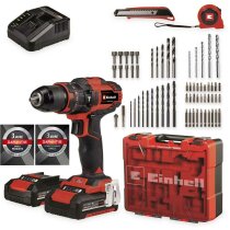 Einhell Akku-Schlagbohrschrauber-Set TE-CD 18/40 Li-i +64tlg. 2 Akkus 18V