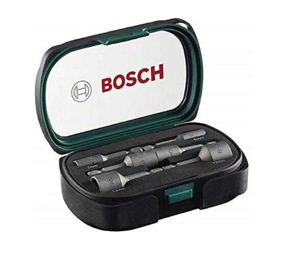 Bosch 6tlg.Steckschlüssel Set (1/4 Zoll Sechskantschaft, Ø 6-13 mm, Zubehör Bohrschrauber)