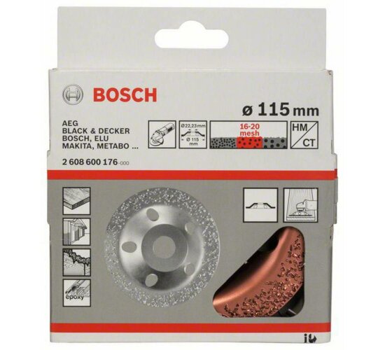 Bosch Professional Hartmetalltopfscheibe 115x22.23mm mittel, 1 Stk.