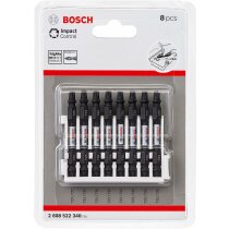 Bosch Professional 8tlg. Doppelschrauber Bit Set Torx (Impact Control, 8 x T25-T25 Bits - Länge: 65mm, Pick and Click, Zubehör Schlagschrauber Bohrschrauber)